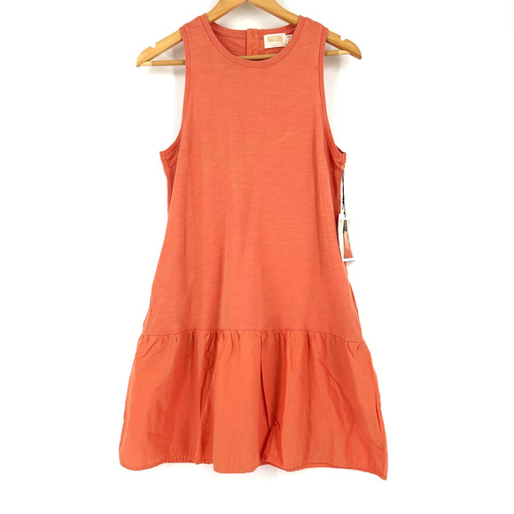 Nation LTD Harumi Womens Mini Dress Medium Tank Drop Waist Pockets Beach Tiered - Picture 1 of 9